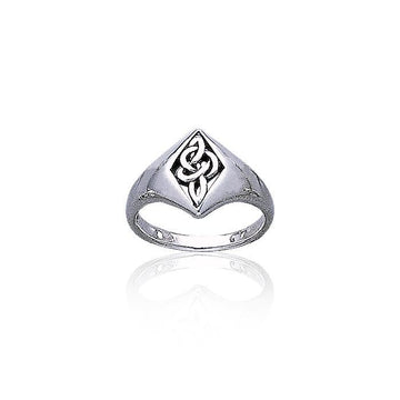 Celtic Knotwork Diamond Sterling Silver Ring TR3408 - Jewelry